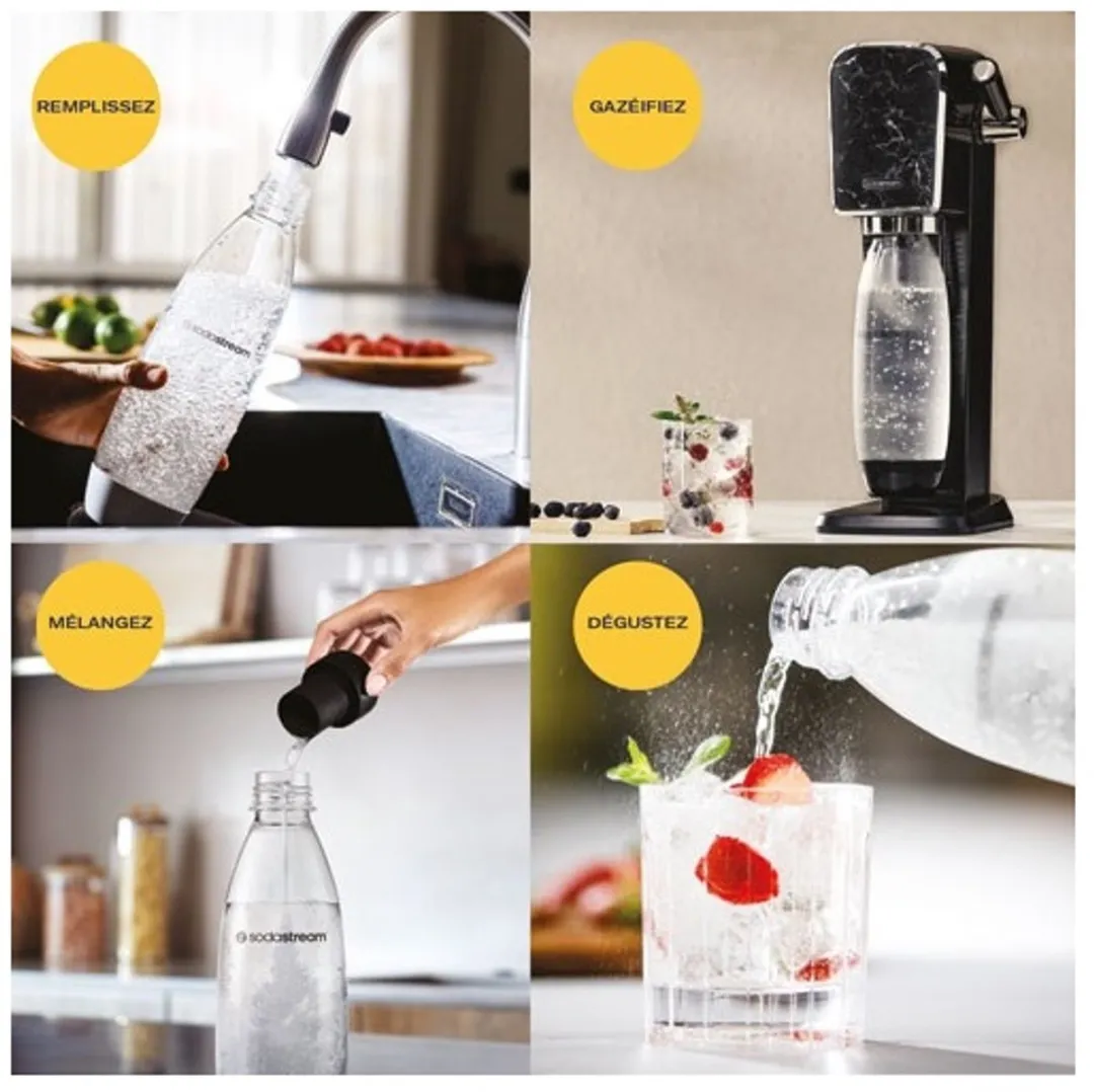 SodaStream Artmabre Watercarbonatatiemachine - 1 Cilinder + 1 Fles - Zwart