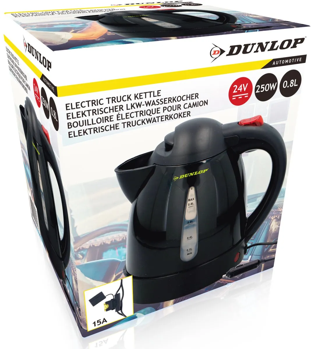 Dunlop Reiswaterkoker 0,8L - 24V - Zwart