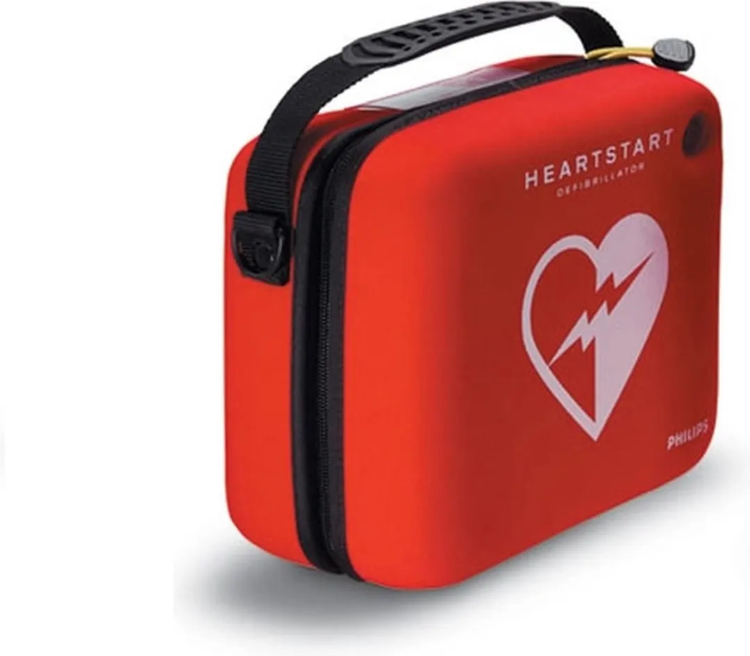 Philips Heartstart HS1 AED + rode tas + ophangbeugel + safeset