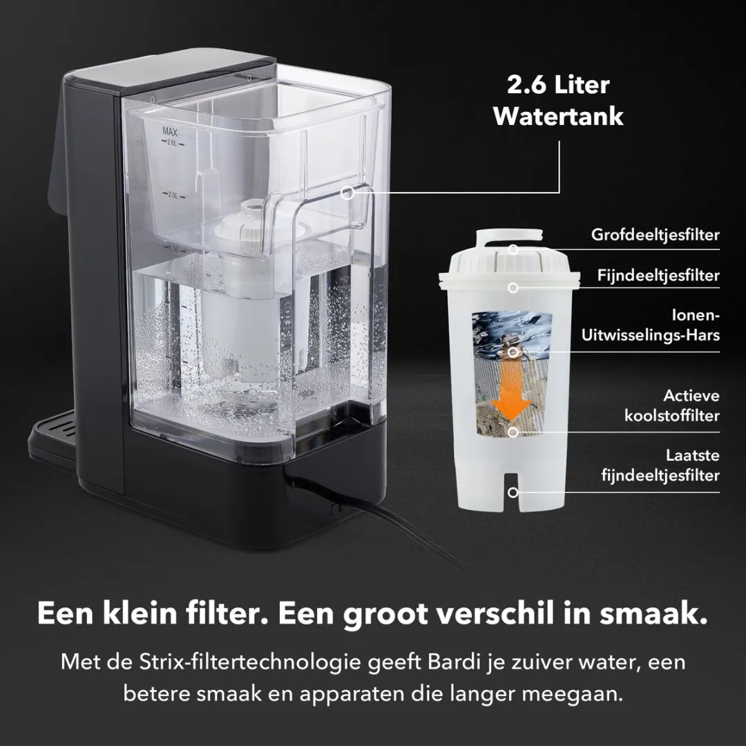 Bardi Heetwaterdispenser 50131 - 2600W - 4L - Zwart - afbeelding 6 van 6
