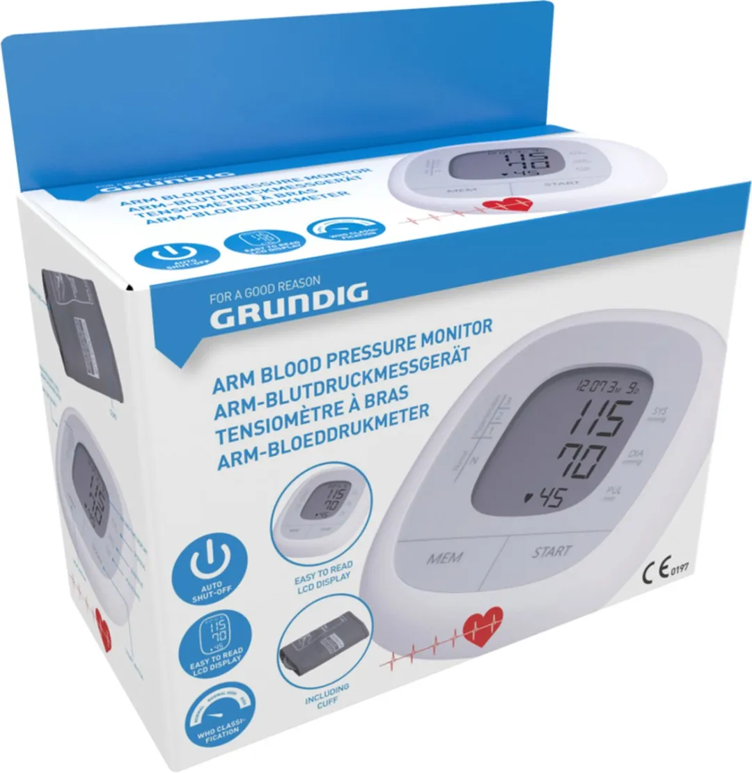 Grundig Arm Bloeddrukmeter - Bovenarm - Wit