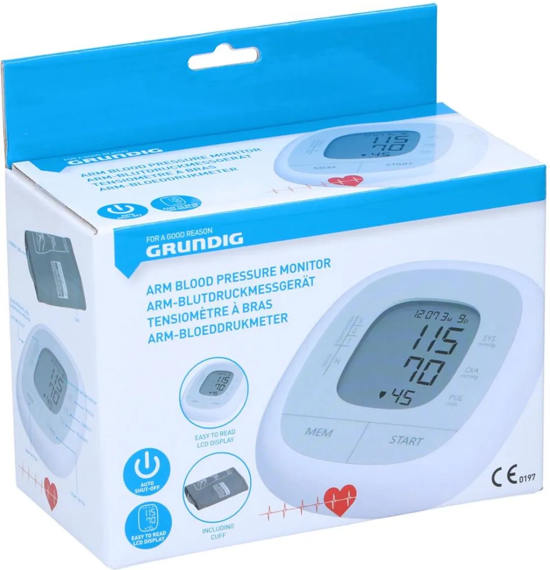 Grundig Arm Bloeddrukmeter - Bovenarm - Wit - afbeelding 6 van 6