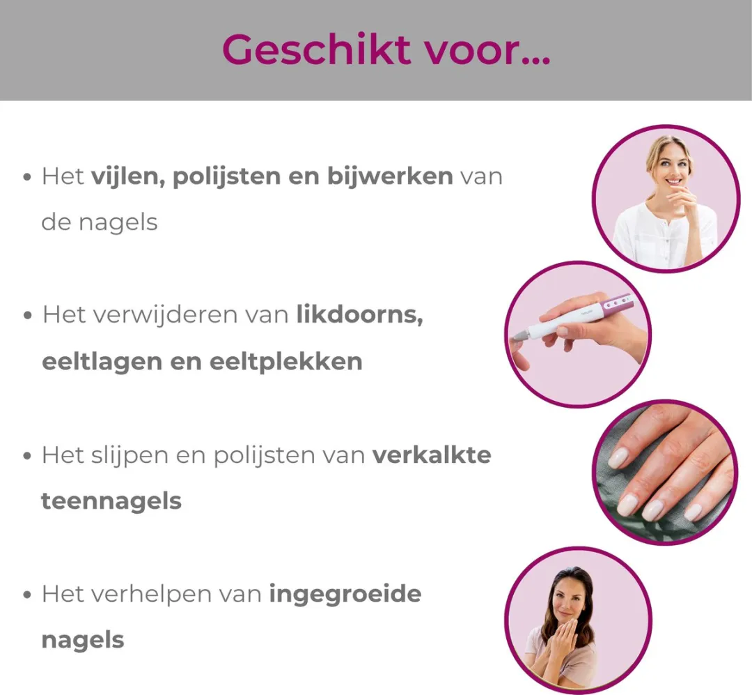Beurer MP 52 Elektrisch Manicure/Pedicure Apparaat - 7 Opzetstukken - Wit-Roze - afbeelding 6 van 6