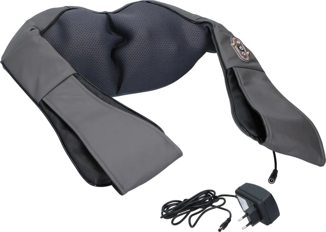 Grundig Elektrisch Shiatsu Massagekussen - Nek/Rug - 8 Knoppen - Warmtefunctie - Grijs