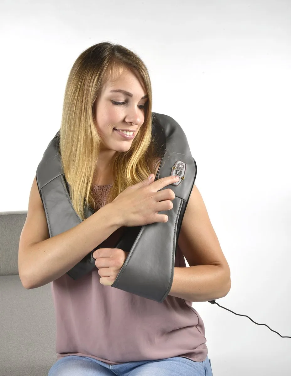 Grundig Elektrisch Shiatsu Massagekussen - Nek/Rug - 8 Knoppen - Warmtefunctie - Grijs - afbeelding 6 van 6