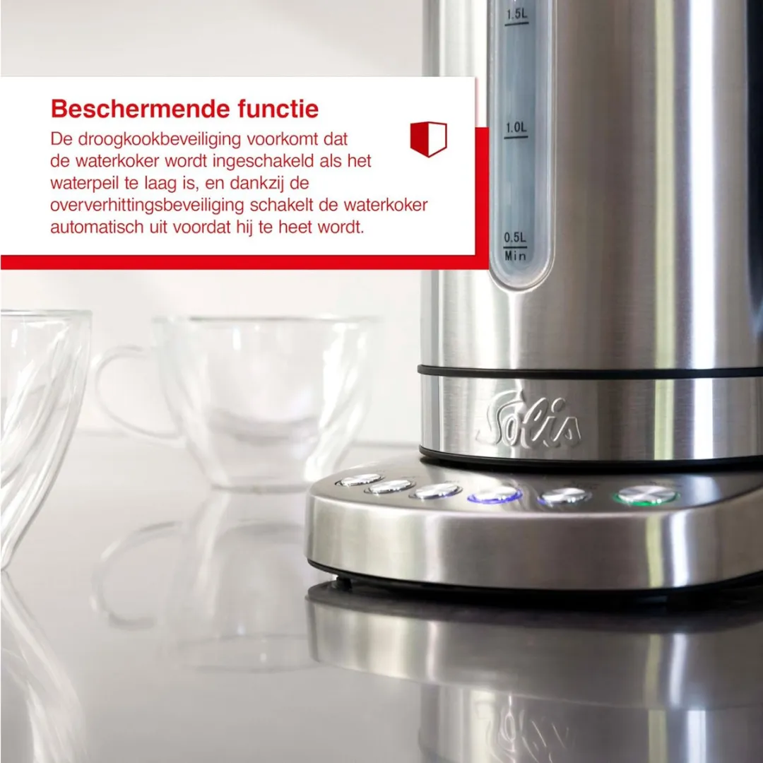 Solis Vario Temp 5516 Waterkoker 2200W - Zilver - afbeelding 6 van 6