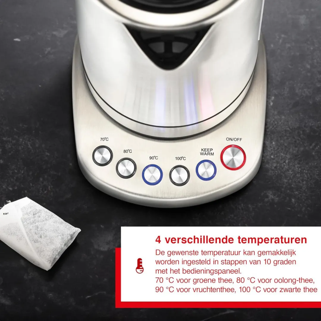 Solis Vario Temp 5516 Waterkoker 2200W - Zilver