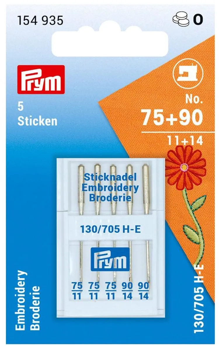 Prym Borduurnaalden 130/705H-E 75/90 - 5 Stuks