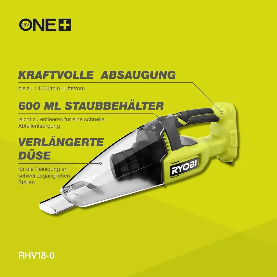Ryobi ONE+ RHV18-0 Handstofzuiger - 0,6L - Geel