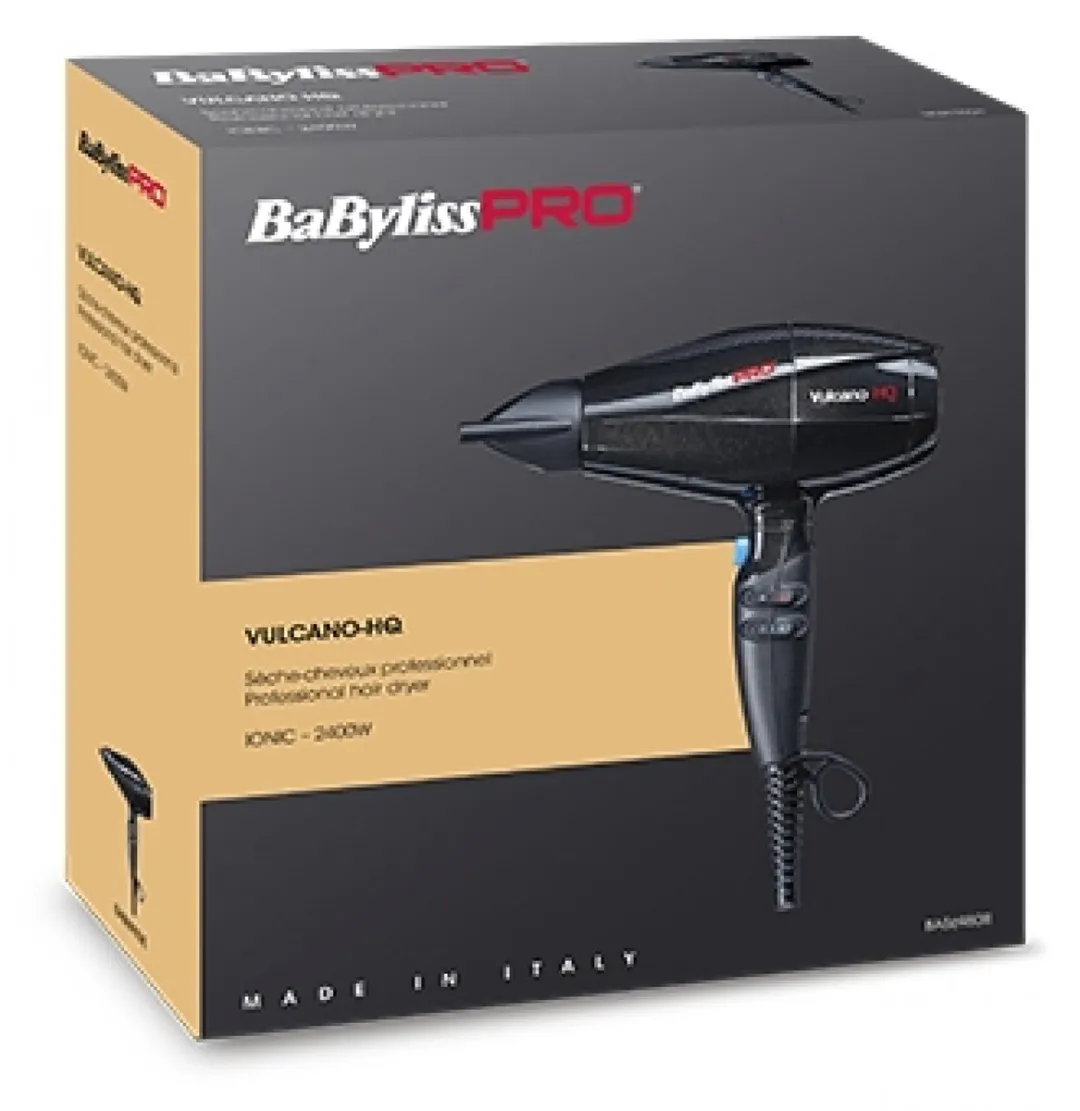 BaBylissPRO Vulcano-HQ Föhn 2400W - Zwart