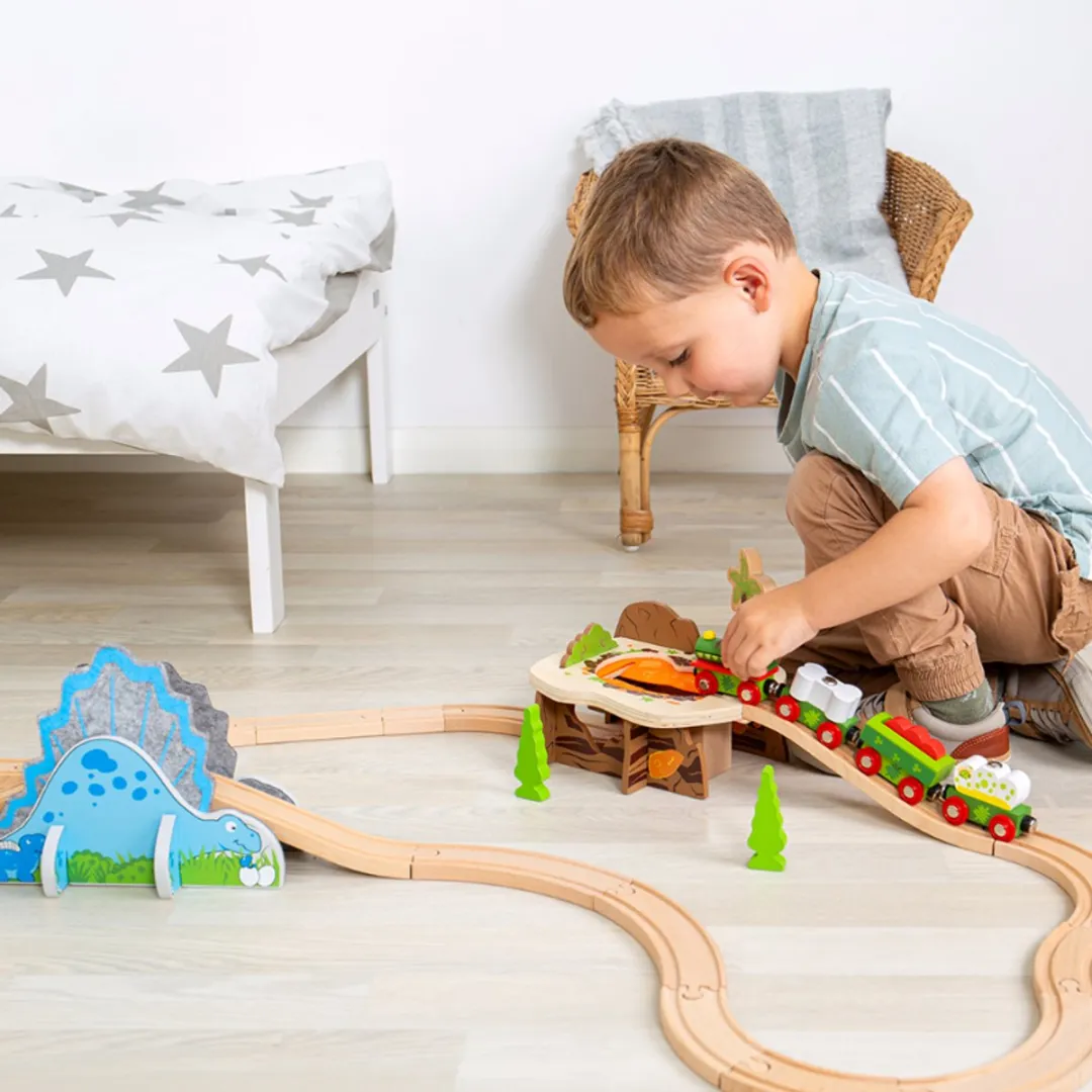 BigJigs Houten Treinbaan Lavatunnel BJT287 - Multicolor