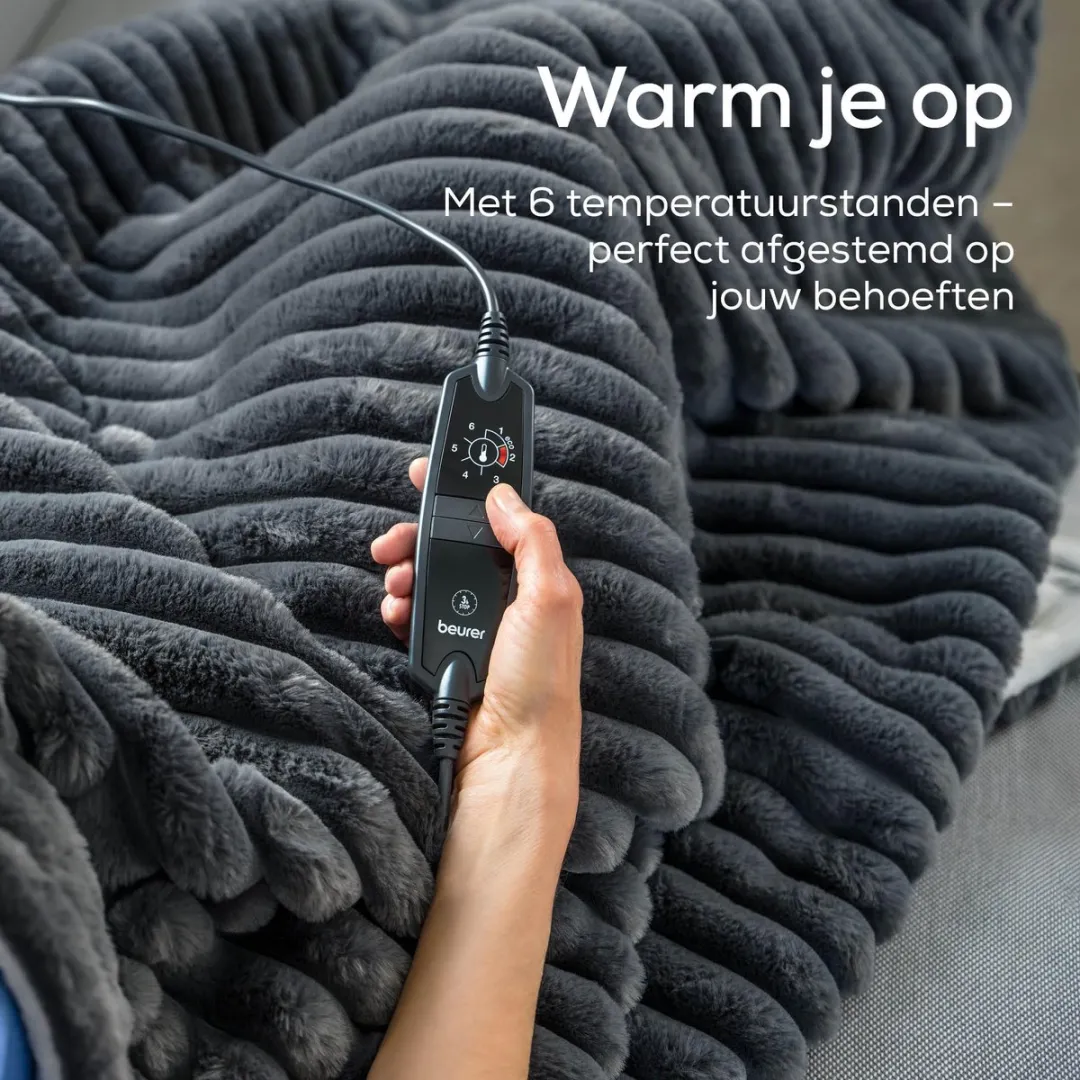 Beurer Premium Elektrische Deken 110W 180x130cm - Grijs