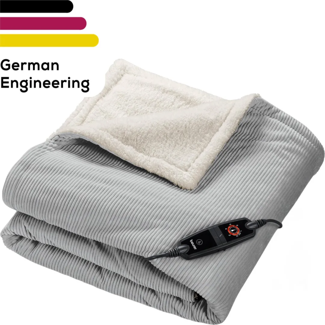 Beurer Premium Elektrische Deken 110W 180x130cm - Grijs