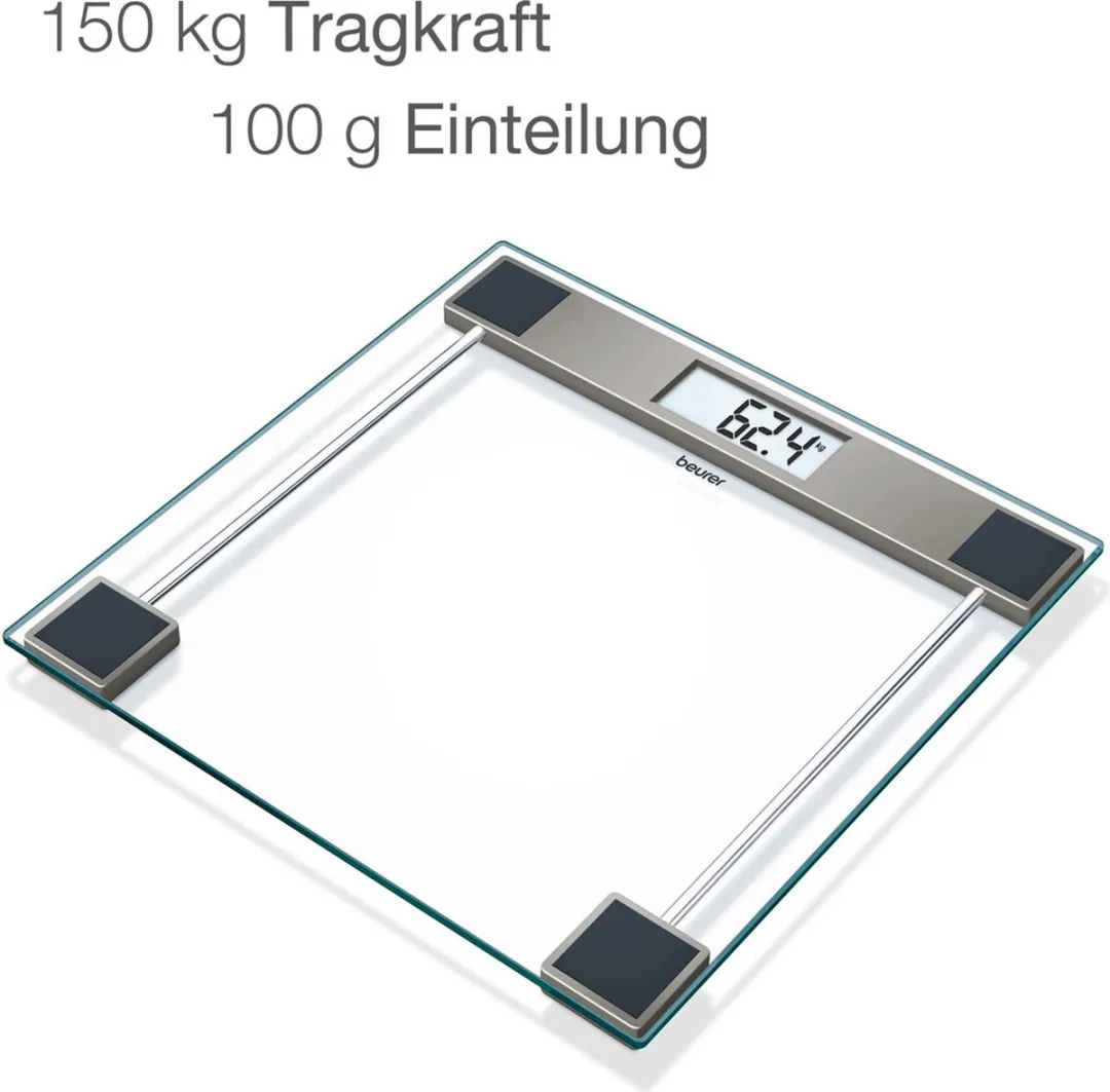 Beurer GS 11 Personenweegschaal - Digitaal 150kg - Transparant Glas