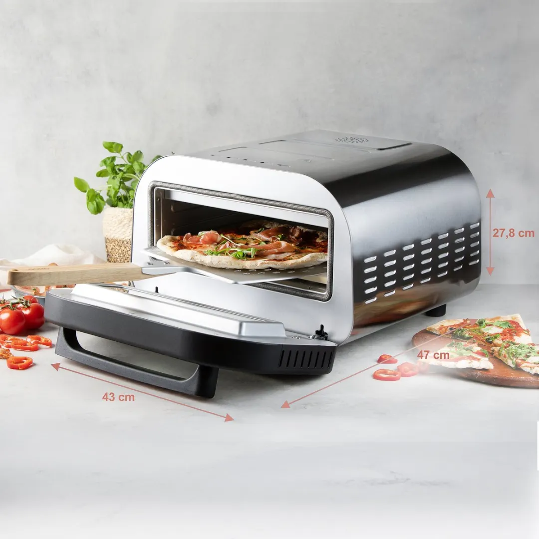 Domo Pizza Genius DO9289PZ Elektrische Pizza Oven - 32cm - 1700W - RVS