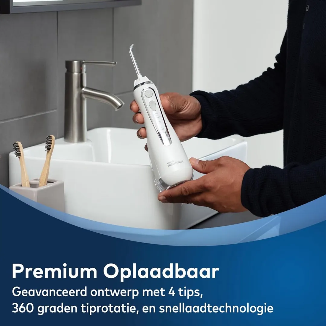 Waterpik WP-580 Draadloze Waterflosser - 200ml - 3 Snelheden - Wit - afbeelding 6 van 6