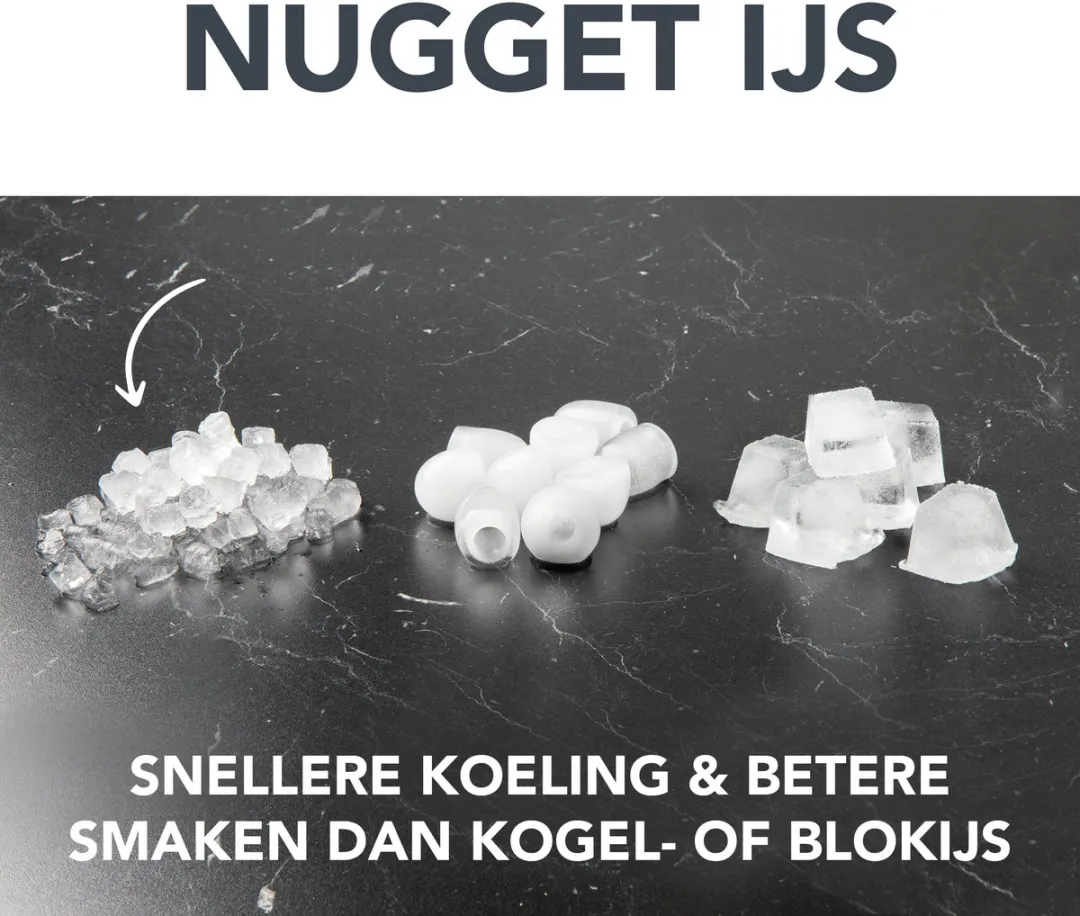 Domo DO9286IB Nugget IJsblokjesmachine - 15kg/24u - Grijs/Zwart