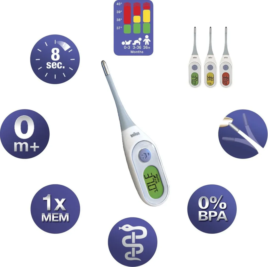 Braun PRT2000 Digitale Lichaamsthermometer - Multicolor