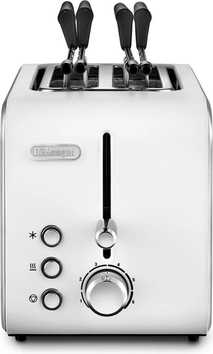 De'Longhi CTX 2203.W Broodrooster 2 Sneden - 550W - Zilver/Wit