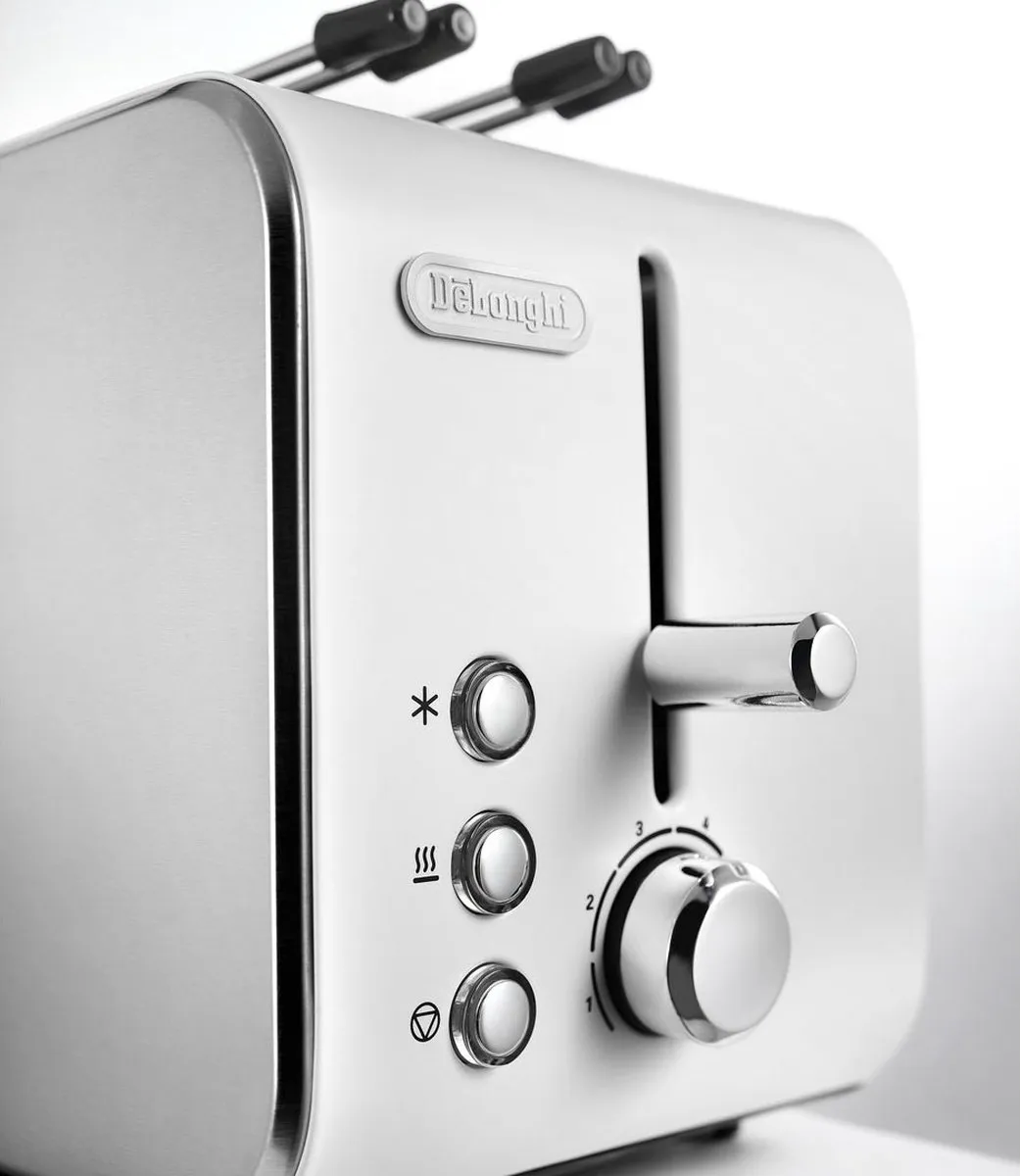 De'Longhi CTX 2203.W Broodrooster 2 Sneden - 550W - Zilver/Wit