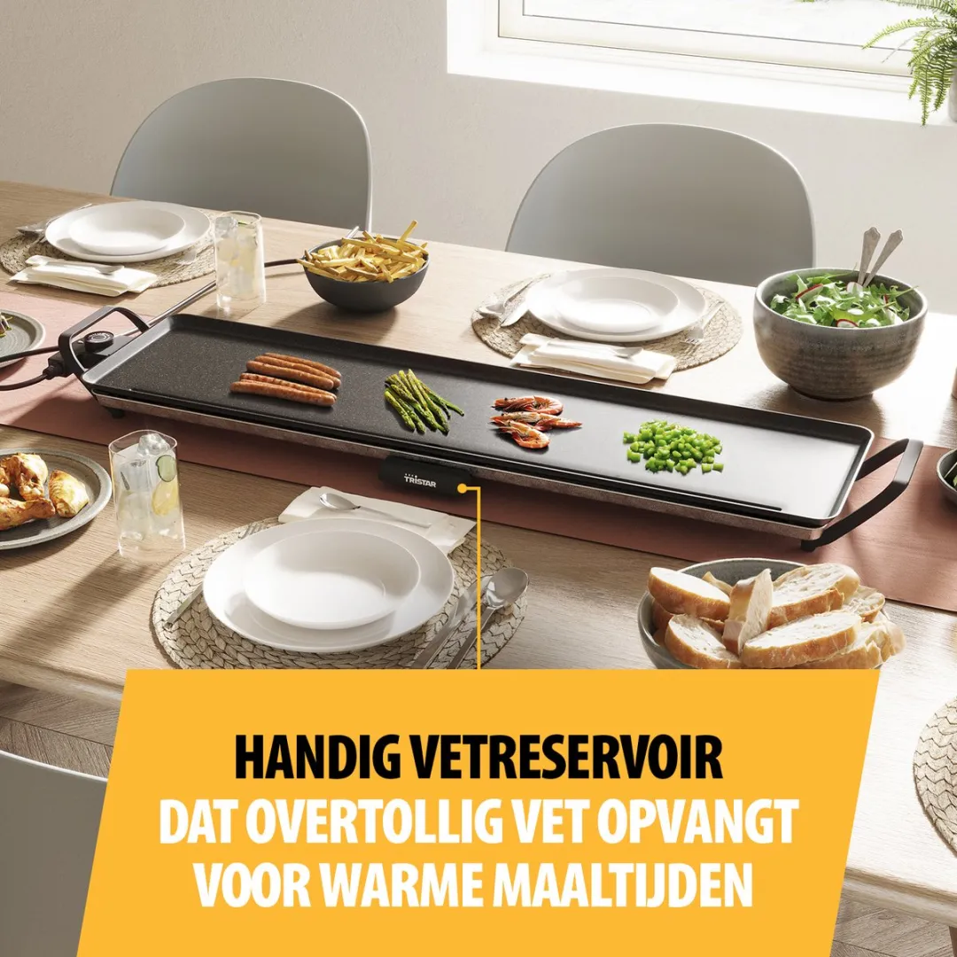 Tristar BP-2669 Tafelgrill XL 90x23cm - 1800W - Zwart