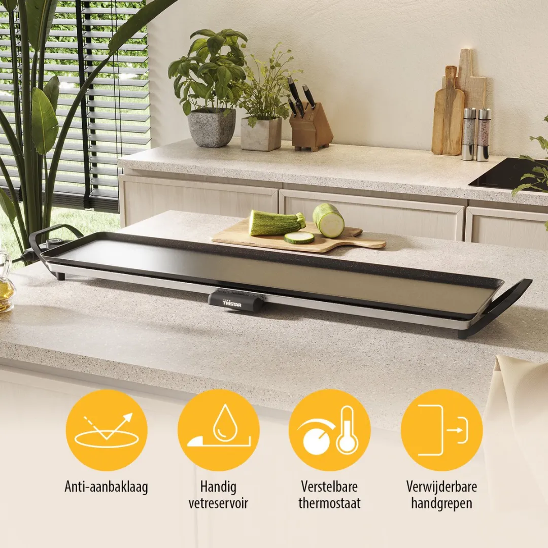Tristar BP-2669 Tafelgrill XL 90x23cm - 1800W - Zwart