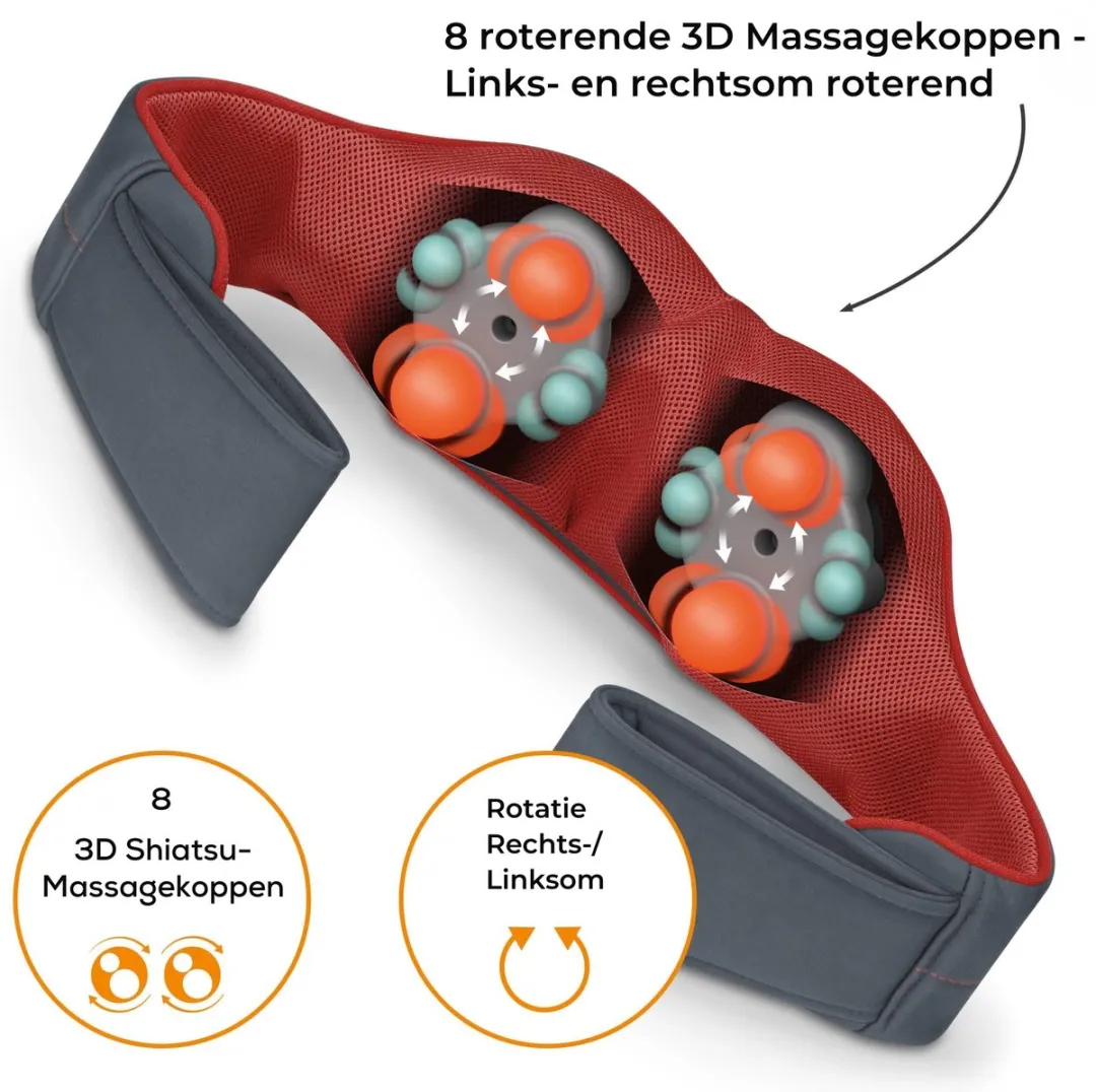 Beurer MG 151 3D Shiatsu Massagekussen - 8 Koppen - 3 Intensiteiten - Licht & Verwarming