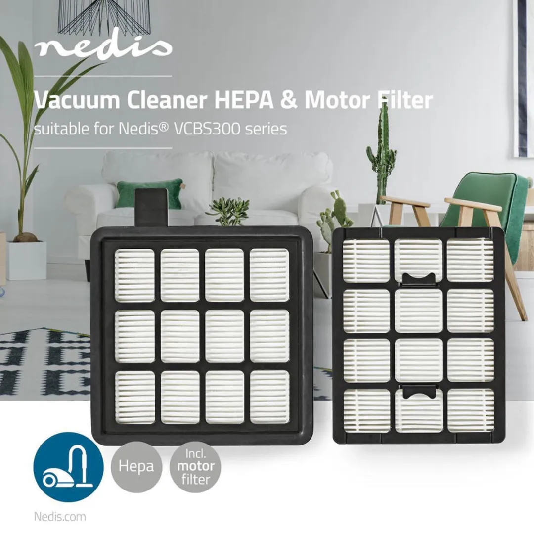 Nedis Motorfilter VCFI300NED - 2 Stuks - Zwart - afbeelding 6 van 6