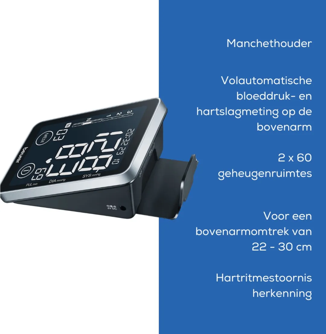 Beurer BM 58 Bloeddrukmeter - 4 Gebruikers, 120 Metingen - XL Touchscreen
