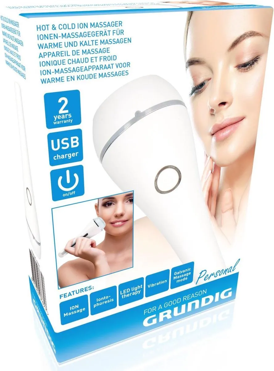 Grundig Gezicht & Hals Massageapparaat - 2 Warmtestanden - Wit - afbeelding 6 van 6