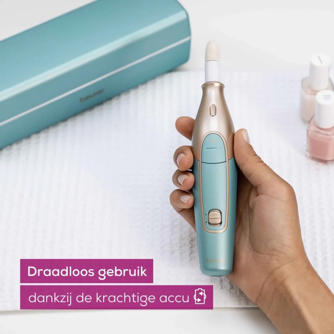 Beurer MP 84 Nagelvijl Premium - 10 Opzetstukken - Draadloos - Turquoise