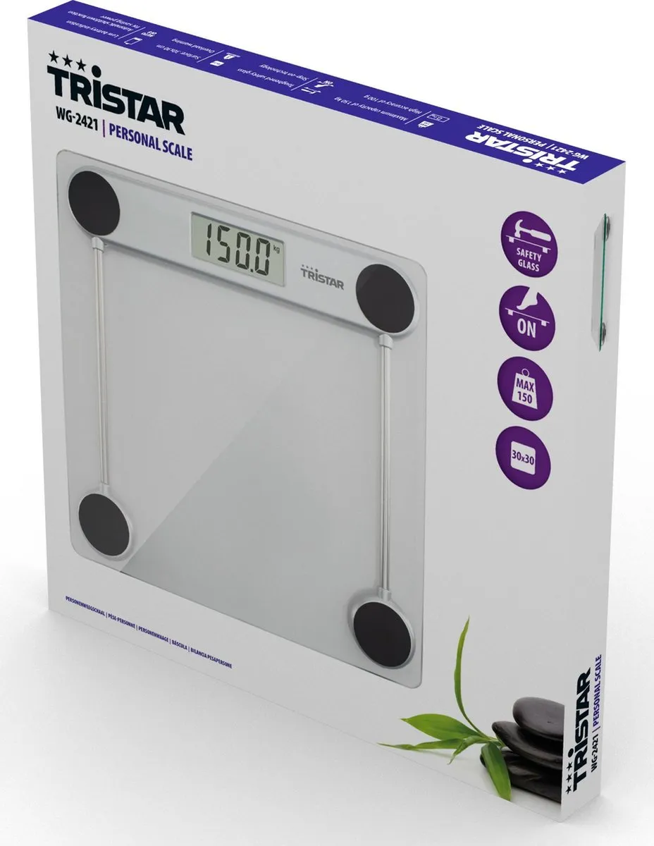 Tristar WG-2421 Personenweegschaal - 150 kg - Glas
