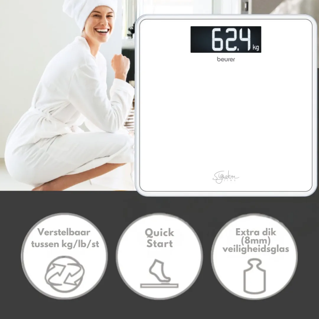 Beurer GS 400 SignatureLine Personenweegschaal - 180 kg - Wit