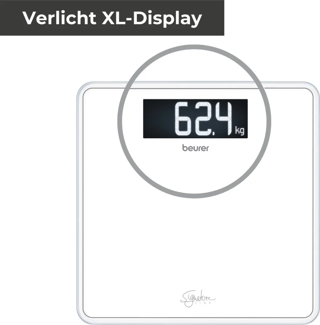 Beurer GS 400 SignatureLine Personenweegschaal - 180 kg - Wit