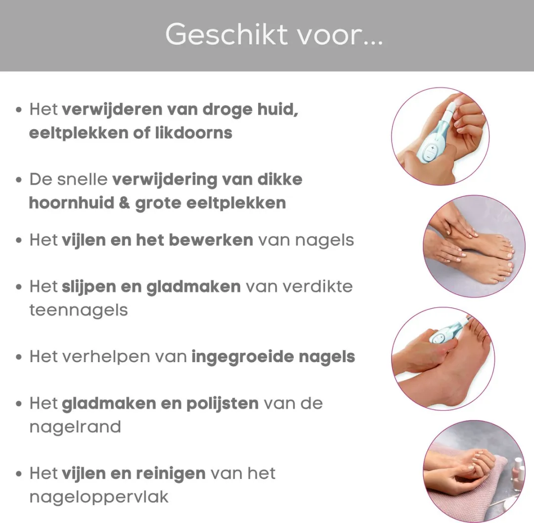 Beurer MP 42 Nagelvijlset - 7 Opzetstukken - Wit/Zilver