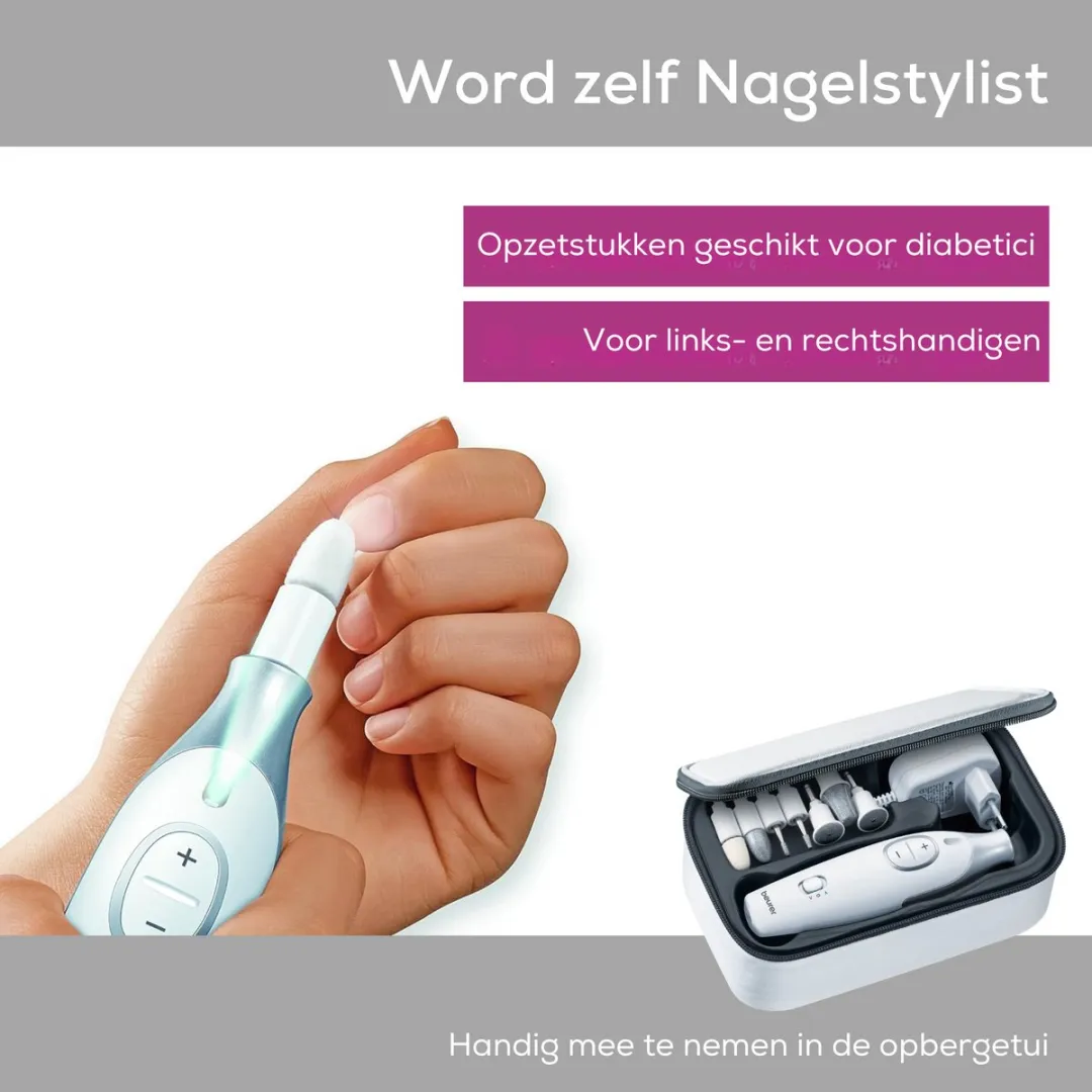 Beurer MP 42 Nagelvijlset - 7 Opzetstukken - Wit/Zilver - afbeelding 6 van 6