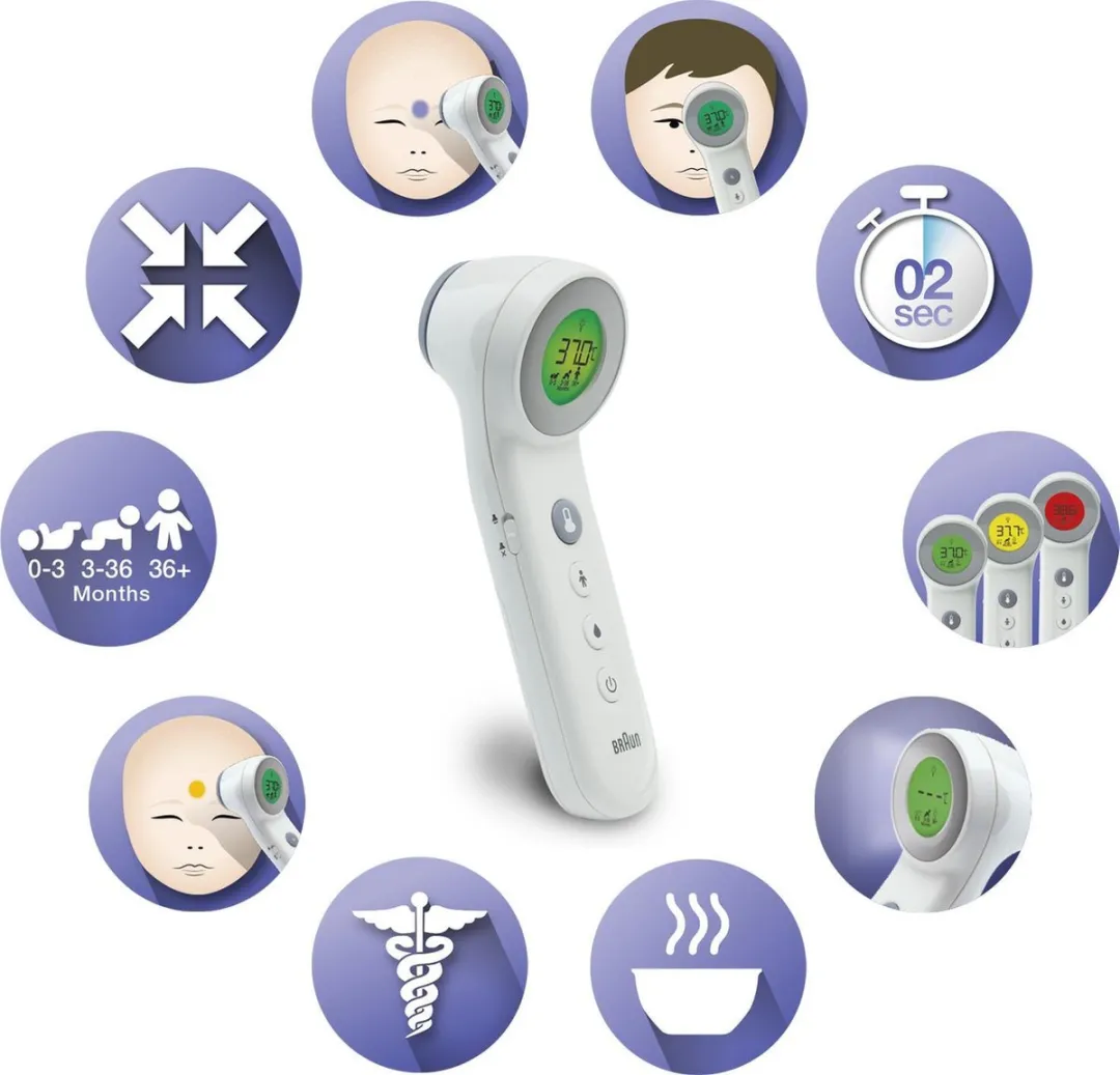 Braun 3-in-1 BNT400 No-Touch Koortsthermometer - Infrarood - Zwart