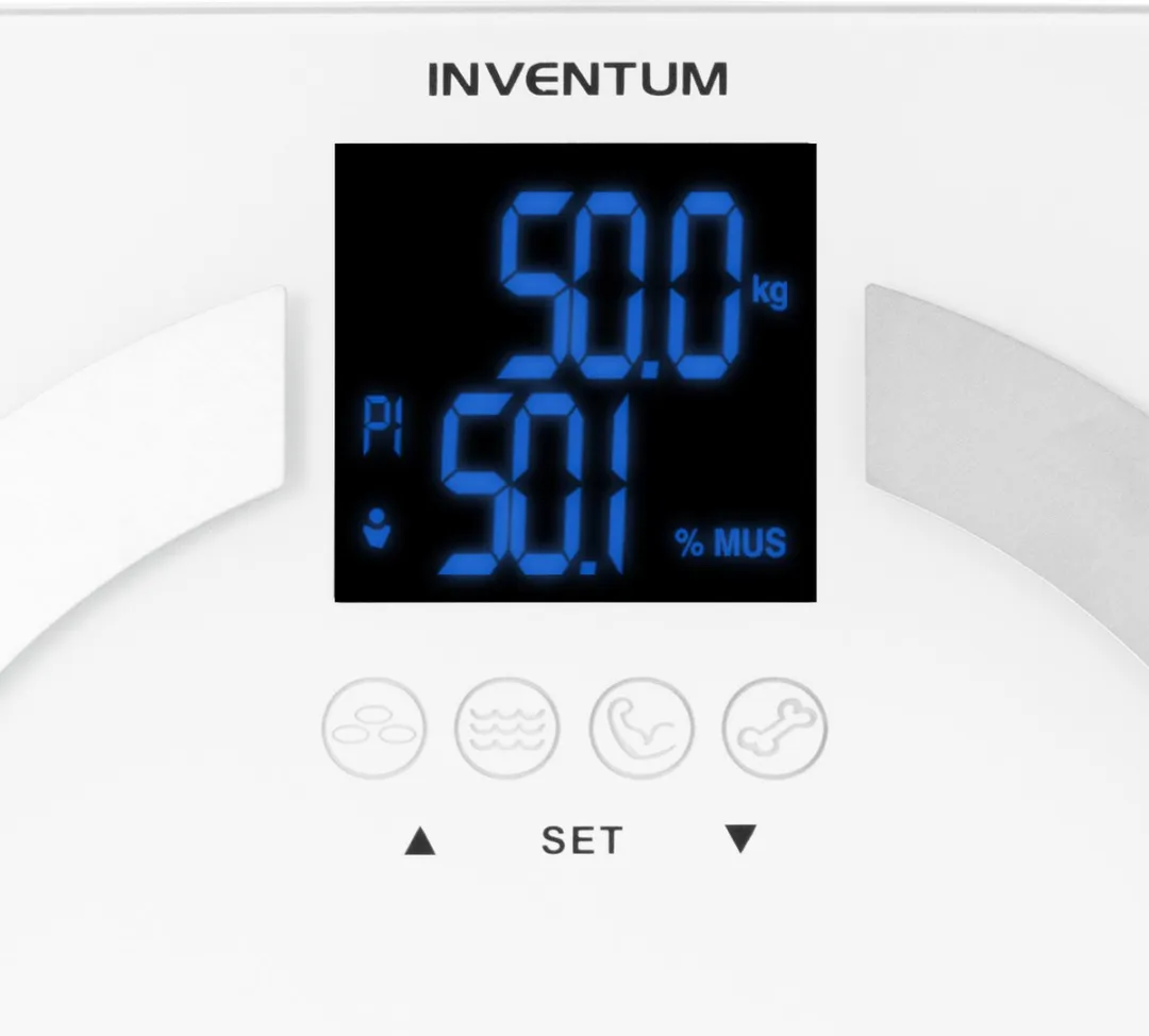 Inventum PW720BG Personenweegschaal - Digitaal 8 Gebruikers - 150kg - Wit
