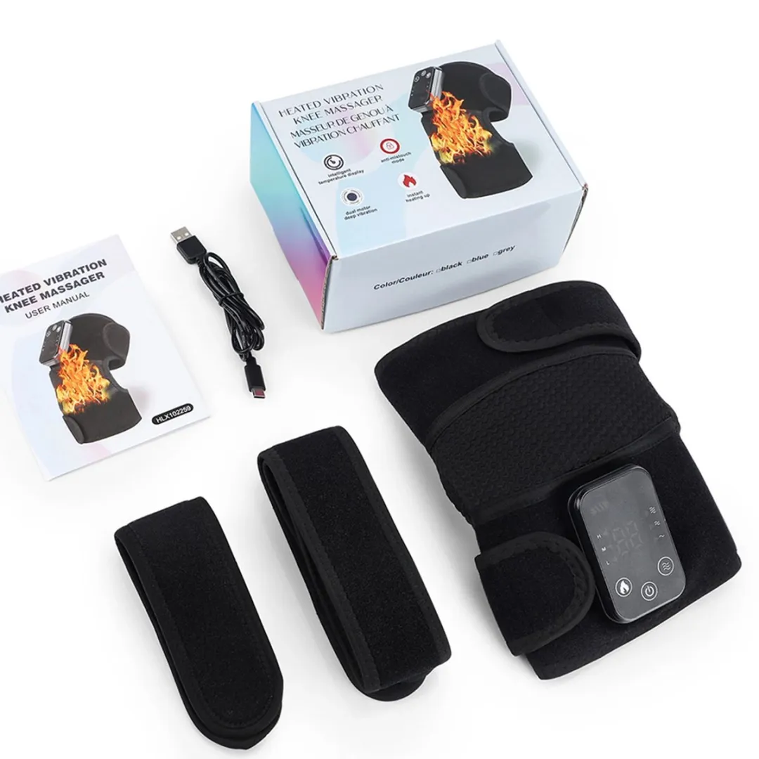 RedParrot Verwarmde Knie Massage - 20 Warmtestanden - Zwart
