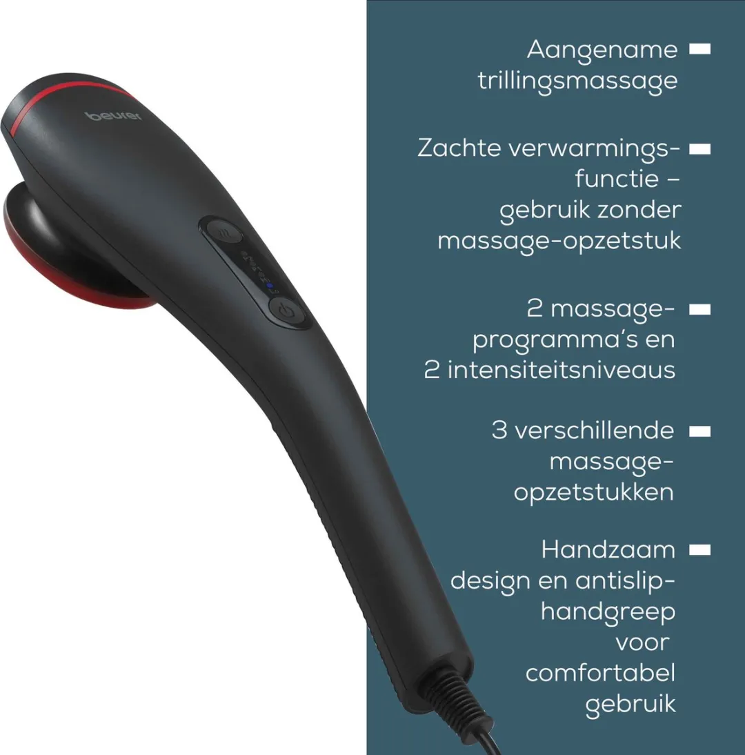 Beurer MG 24 Massageapparaat - Warmtefunctie - 3 Opzetstukken - 2 Intensiteiten
