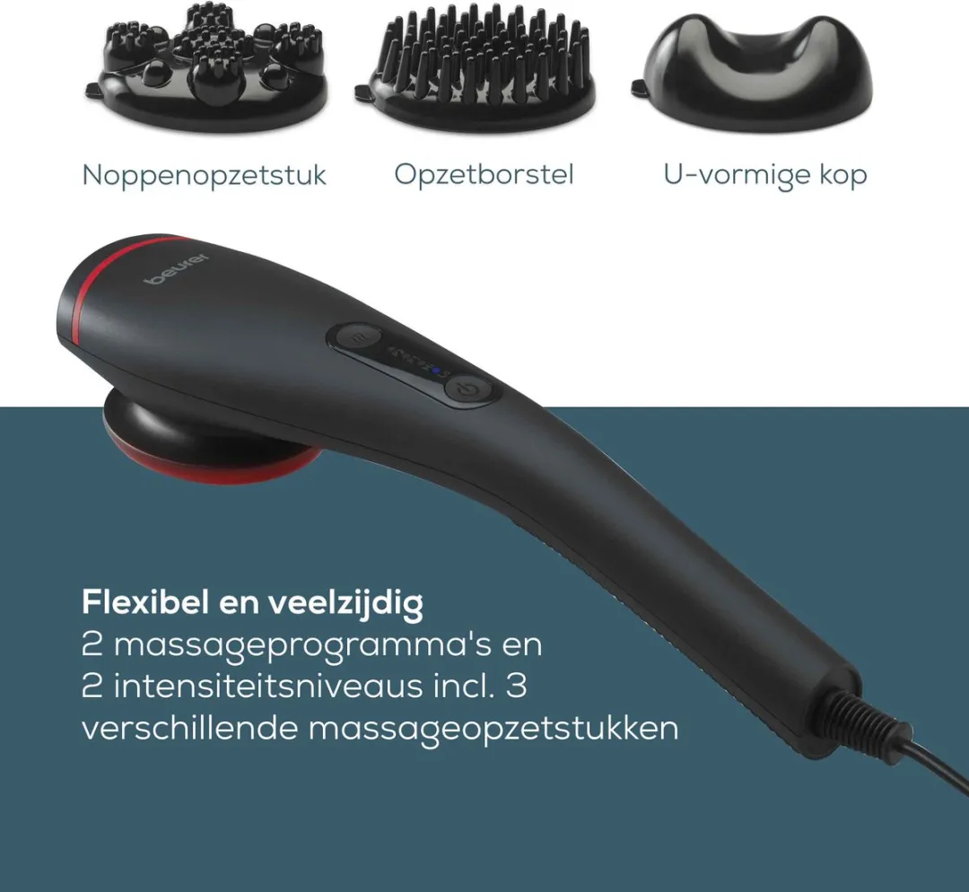 Beurer MG 24 Massageapparaat - Warmtefunctie - 3 Opzetstukken - 2 Intensiteiten