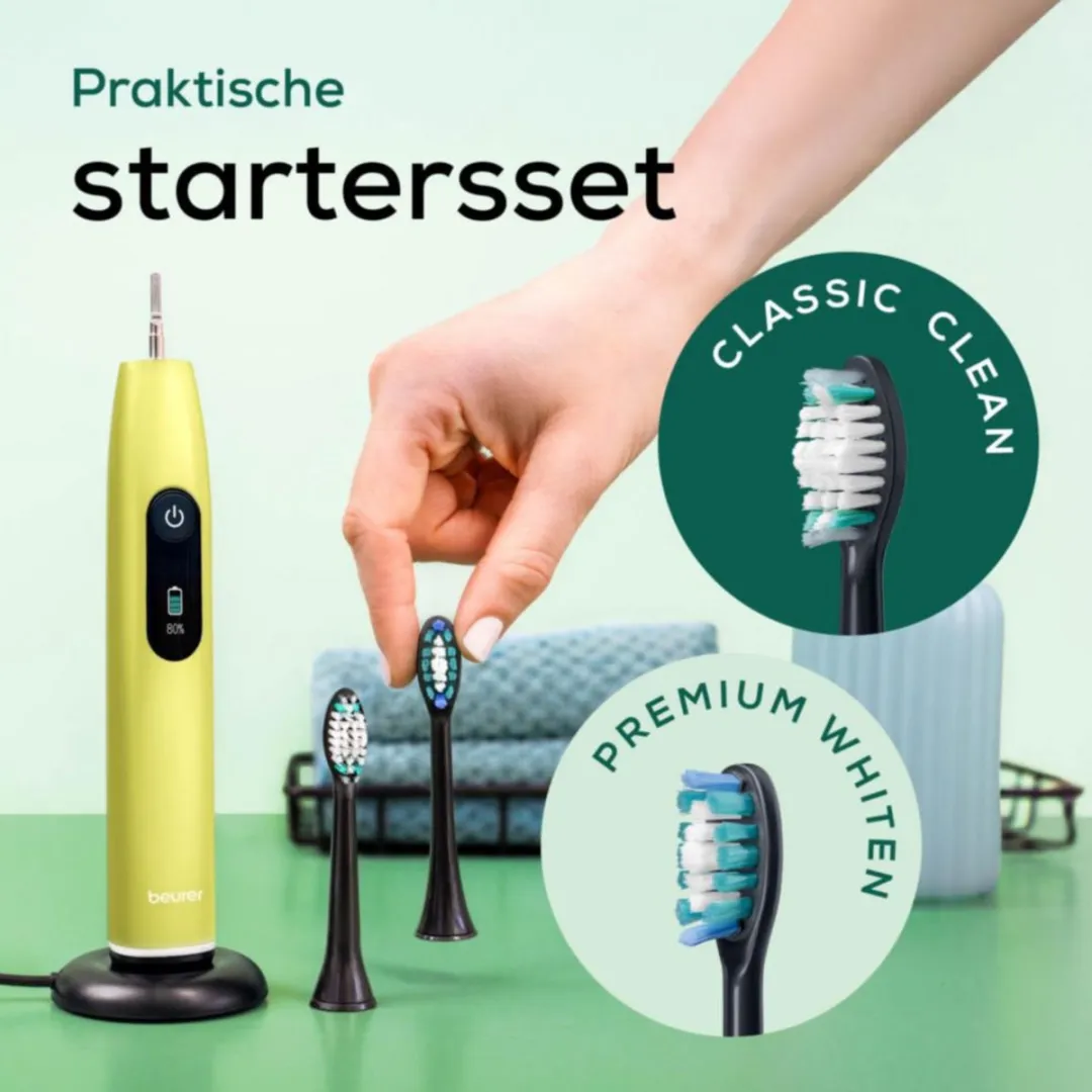 Beurer SC 50 Sonische Tandenborstel - Splashy Lemon - 2 Opzetborstels