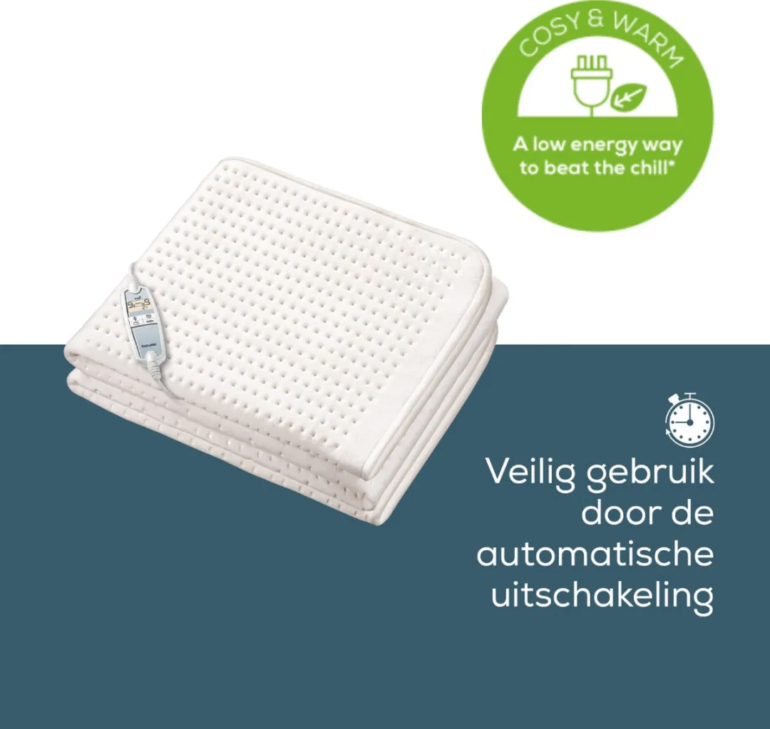 Beurer UB 37500 Elektrische Onderdeken 1 Persoons XL - 198x92cm - Wit