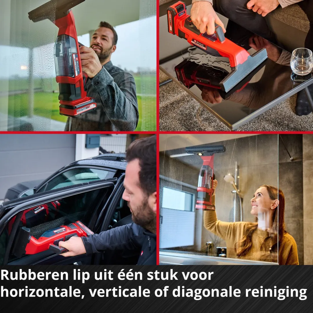 Einhell Accu Ruitenreiniger BRILLIANTO Li Solo 18V - 28cm - Rood/Zwart