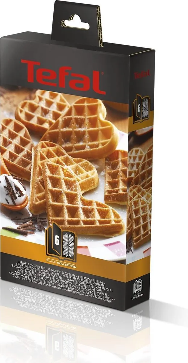 Tefal Snack Collection XA8006 Hartvormige Wafelplaten - 2 Stuks - Zwart
