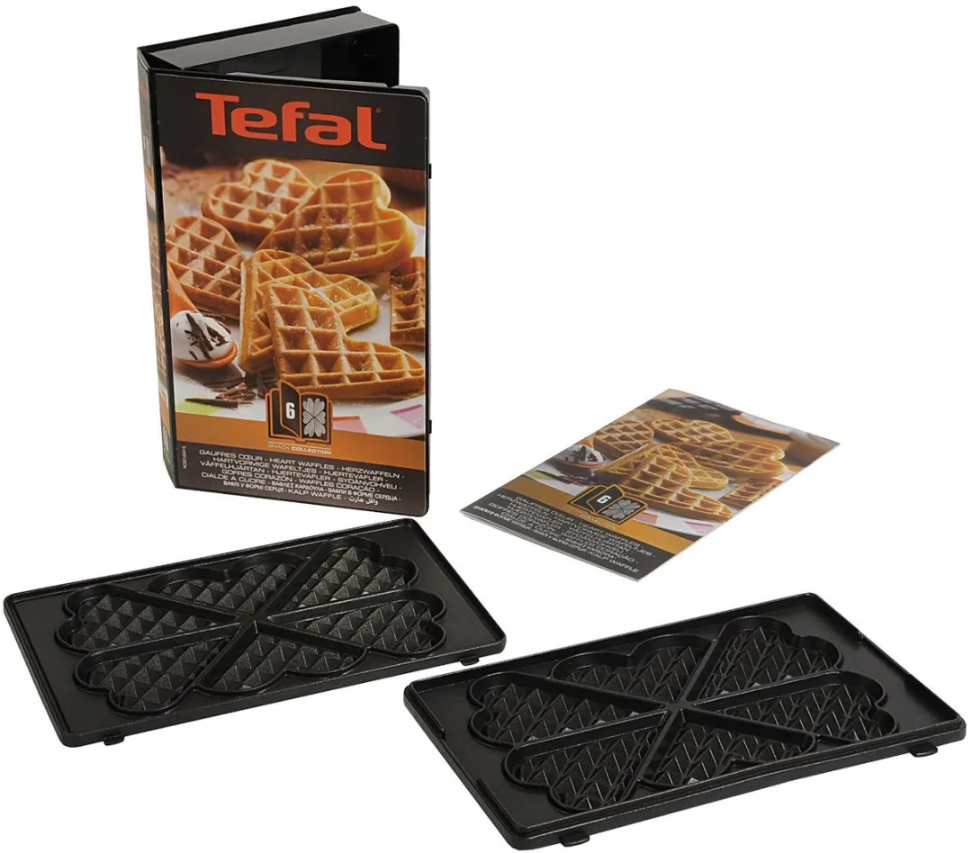 Tefal Snack Collection XA8006 Hartvormige Wafelplaten - 2 Stuks - Zwart