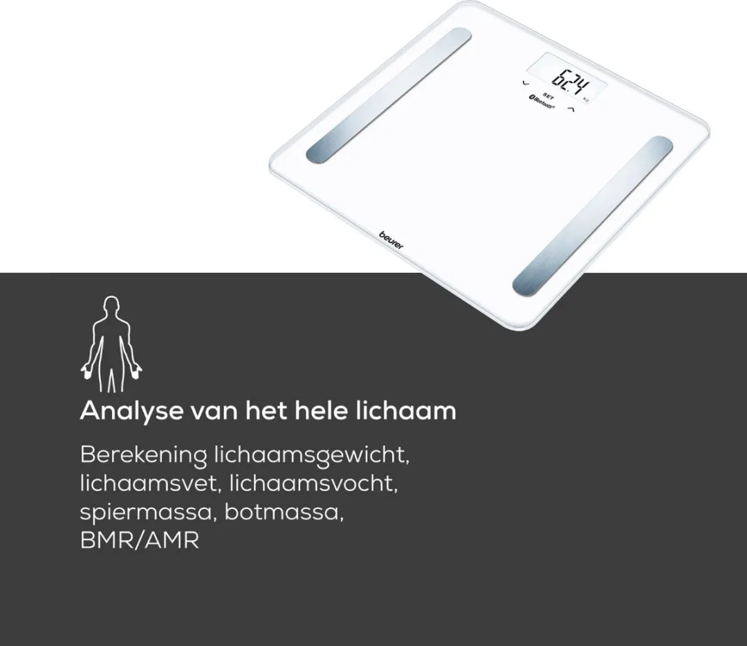 Beurer BF 600 Personenweegschaal - Lichaamsanalyse - 8 Gebruikers - Wit