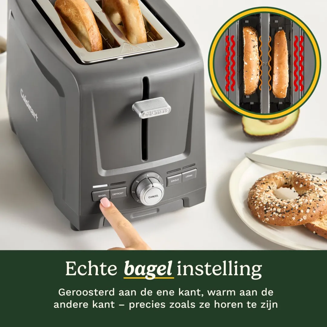Cuisinart CPT1200E Broodrooster 2 Sneetjes - Grijs