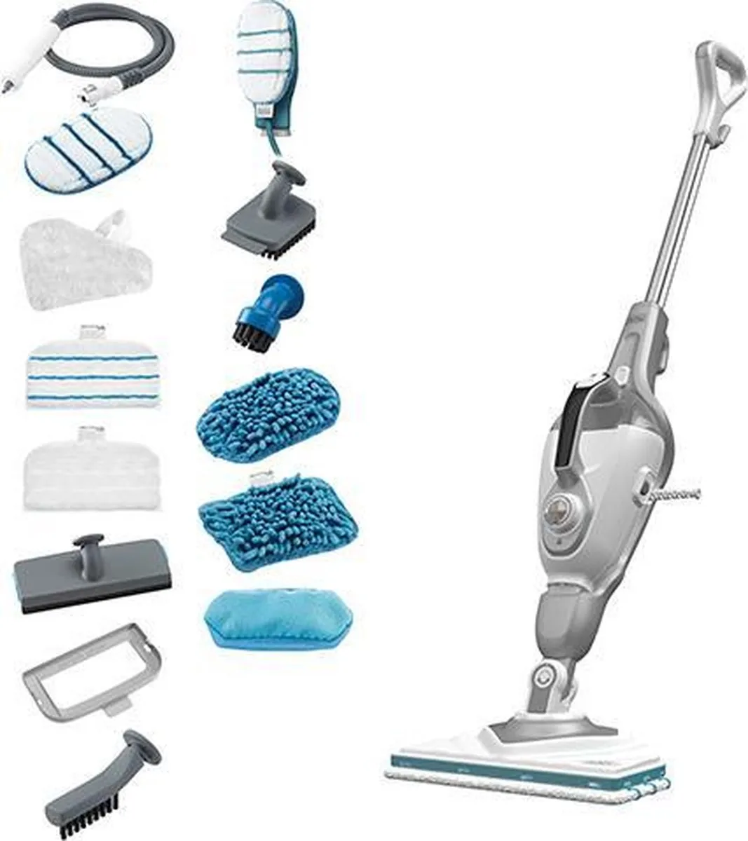 BLACK+DECKER BHSM1615DSG-QS Stoomdweil 1600W - Deltavoet & 15 Accessoires - Wit/Zilver