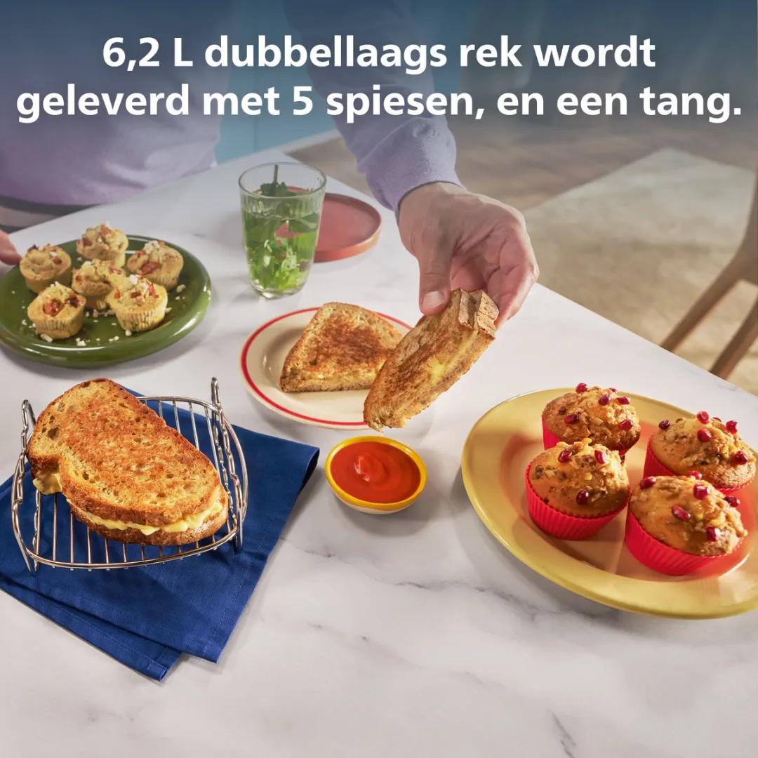 Philips HD9920/00 Airfryer Accessoire - 2-laagse kookset - Zilver